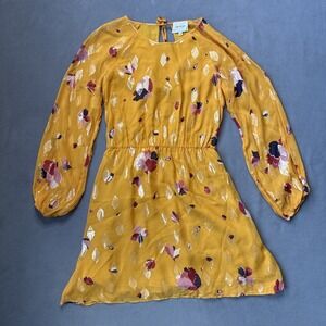 Sezane Silk Dress Floral Sheer‎ Lined Open Back FR36 Missing BELT